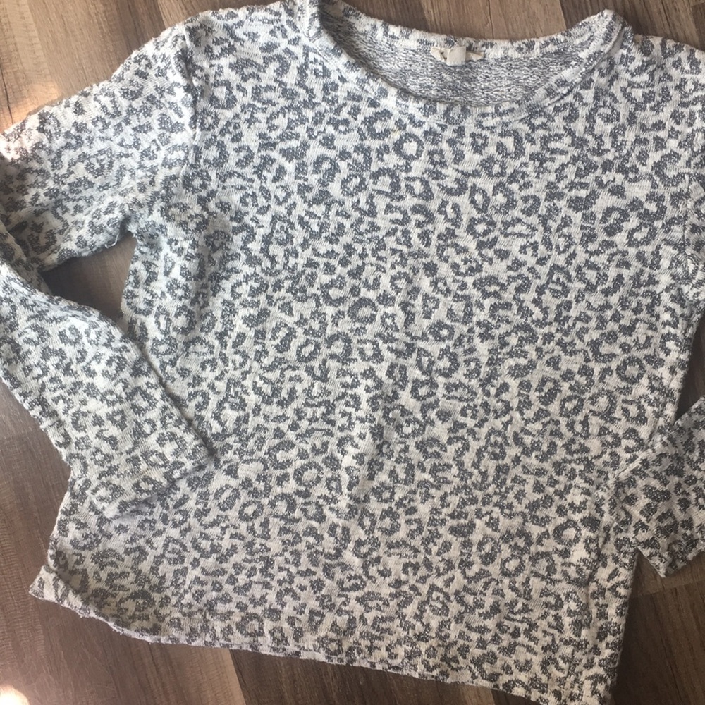 June and Dalancy leopard silver sparkle sweater S